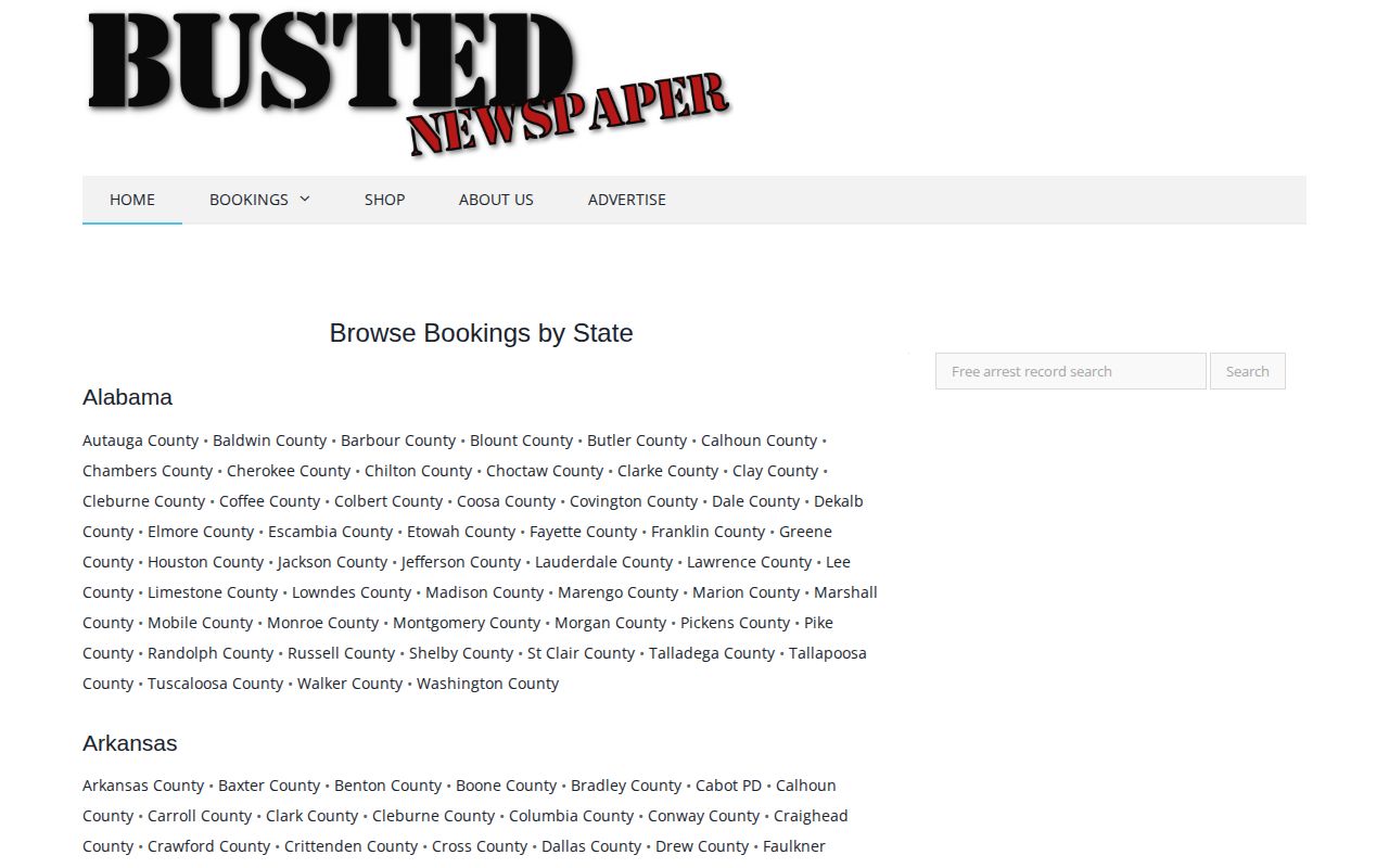 Secondary Graham County mugshot index source, not an official jail roster
